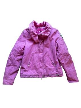 Juicy Couture Pink Zip Front Jacket Satin Interior Y2K Size M McBling